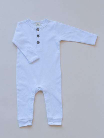 Organic Cotton Henley Romper by Little Joy Co., product view 5