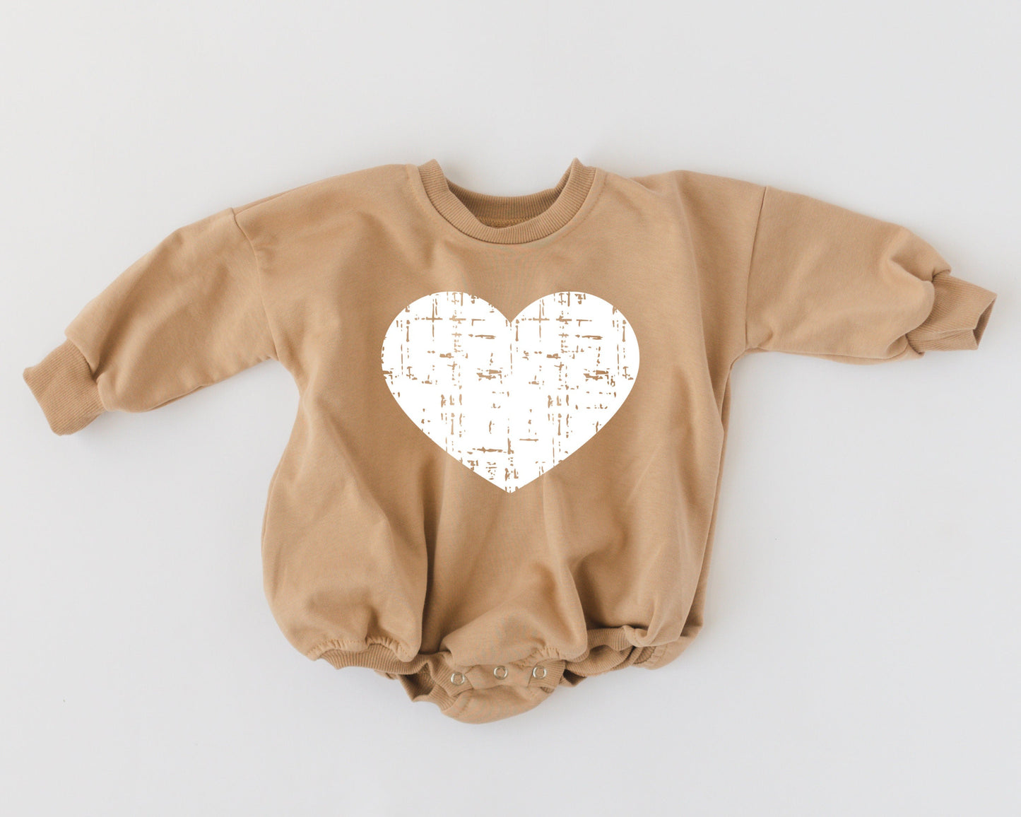 Distressed Heart Sweatshirt Romper - more colors by Little Joy Co., product view 7