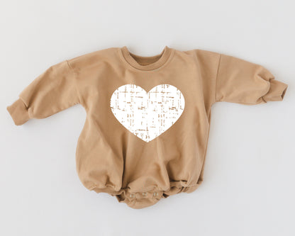 Distressed Heart Sweatshirt Romper - more colors by Little Joy Co., product view 7