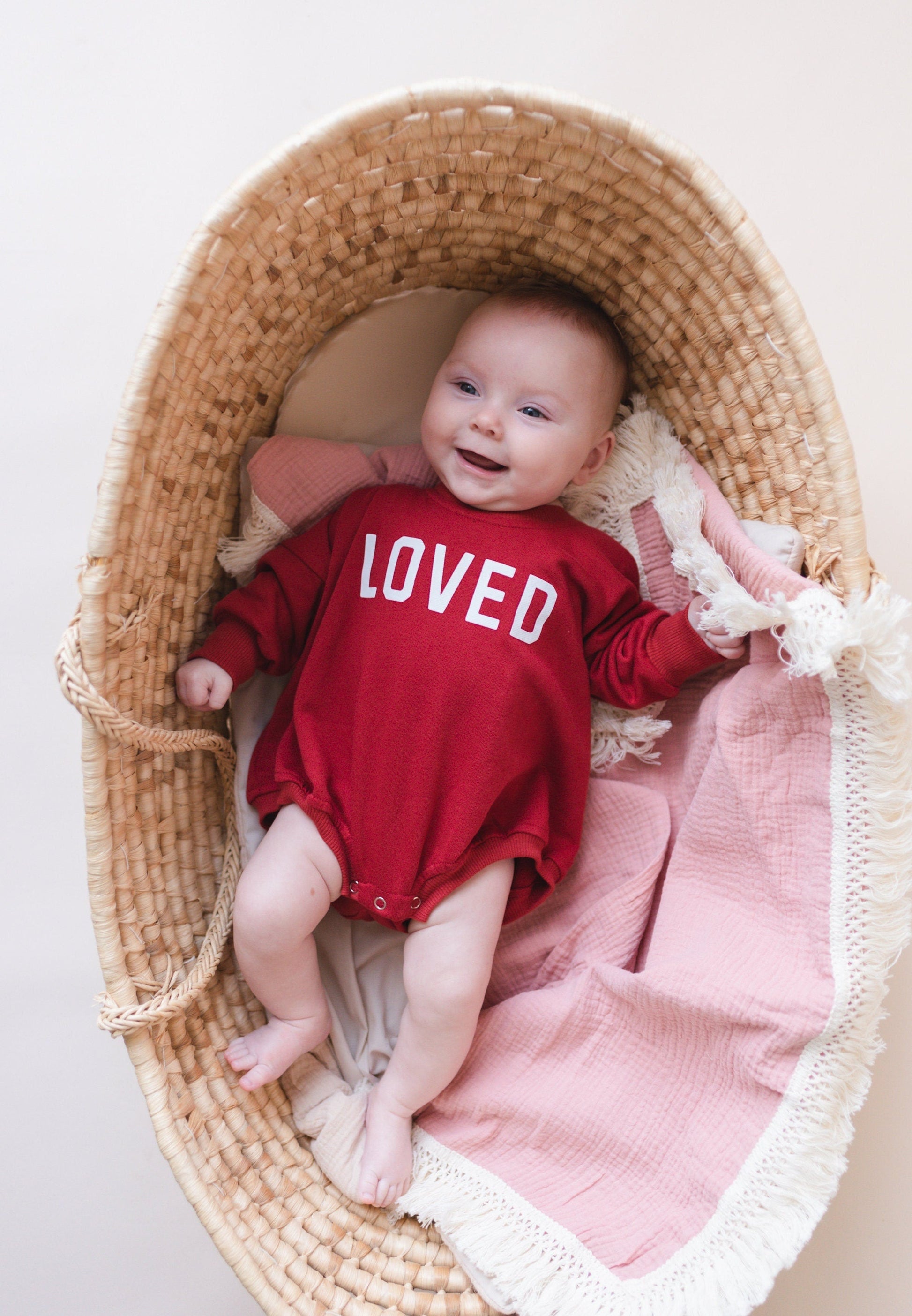 Loved Sweatshirt Romper - more colors by Little Joy Co., product view 5