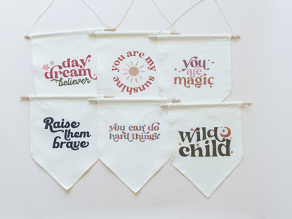 Daydream Believer Canvas Pennant by Little Joy Co., product view 2