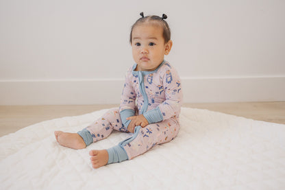 Nutcracker Print Bamboo Zippy Romper *Newborn left by Little Joy Co., product view 6