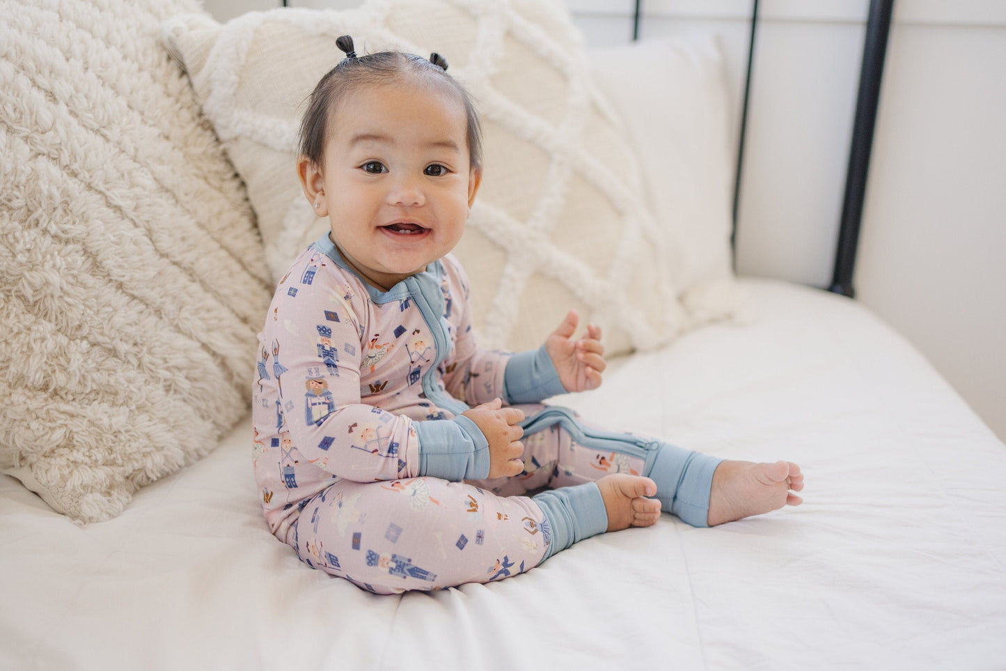 Nutcracker Print Bamboo Zippy Romper *Newborn left by Little Joy Co.