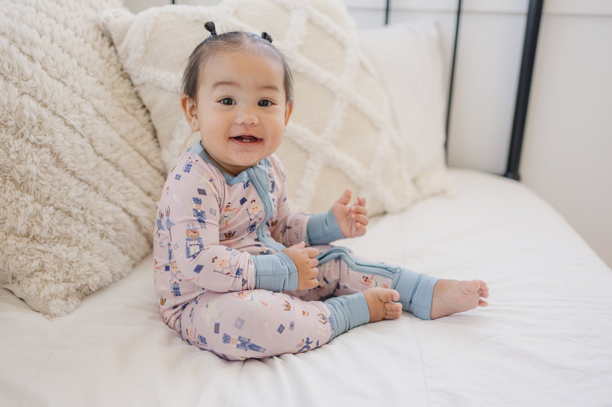 Nutcracker Print Bamboo Zippy Romper *Newborn left by Little Joy Co.