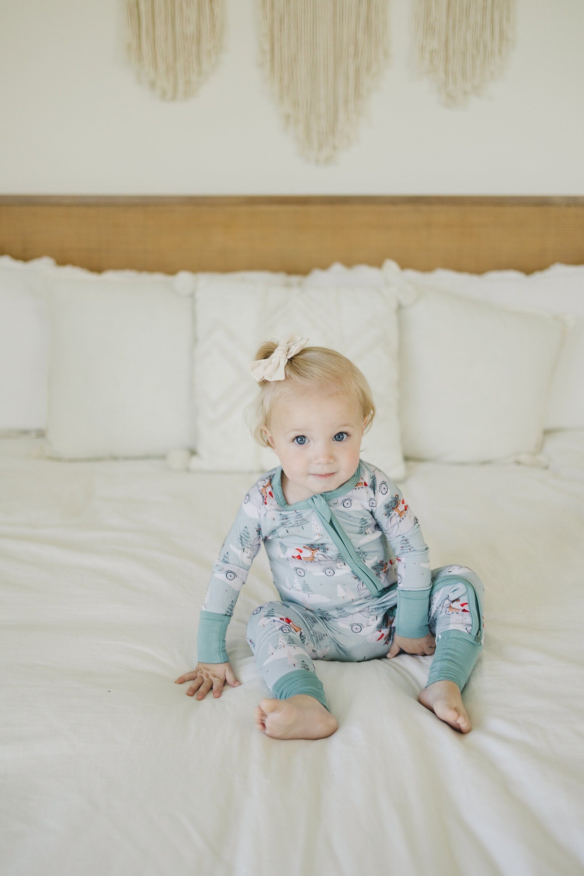 Cruisin' to Christmas Bamboo Zippy Romper by Little Joy Co., product view 6