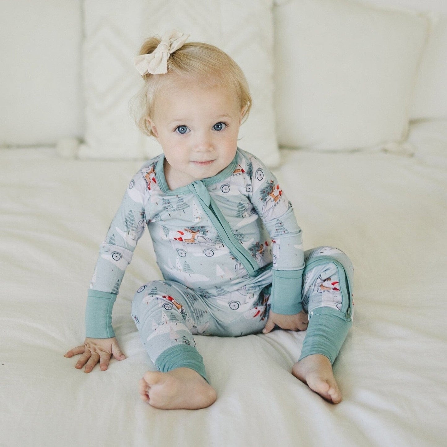Cruisin' to Christmas Bamboo Zippy Romper by Little Joy Co.