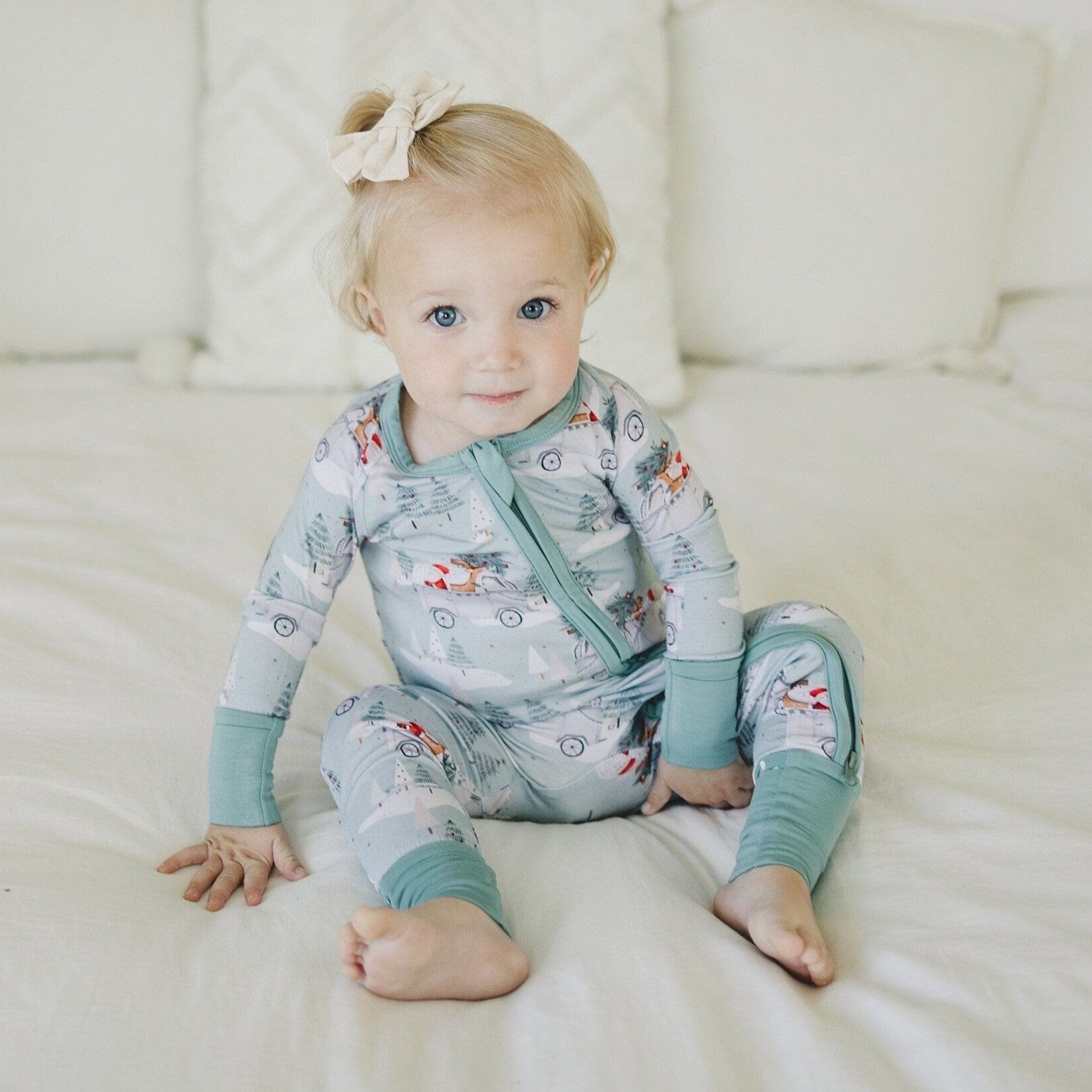Cruisin' to Christmas Bamboo Zippy Romper by Little Joy Co.