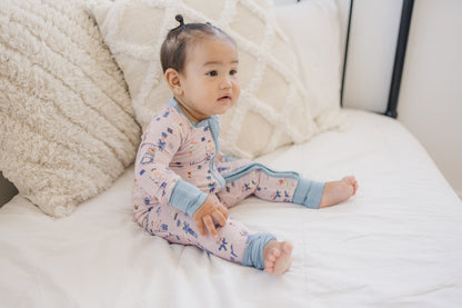 Nutcracker Print Bamboo Zippy Romper *Newborn left by Little Joy Co., product view 5