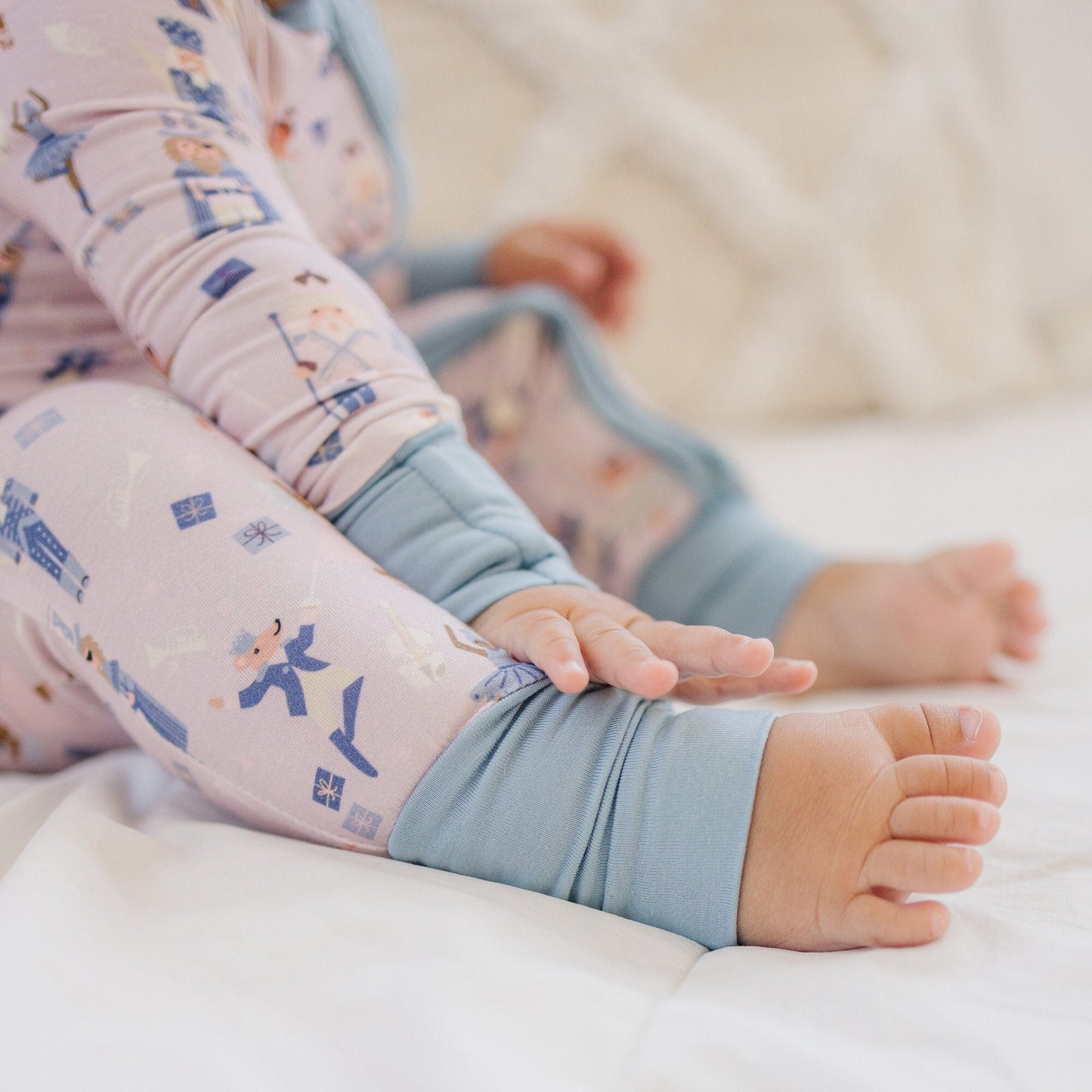 Nutcracker Print Bamboo Zippy Romper *Newborn left by Little Joy Co., product view 2