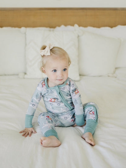 Cruisin' to Christmas Bamboo Zippy Romper by Little Joy Co., product view 7