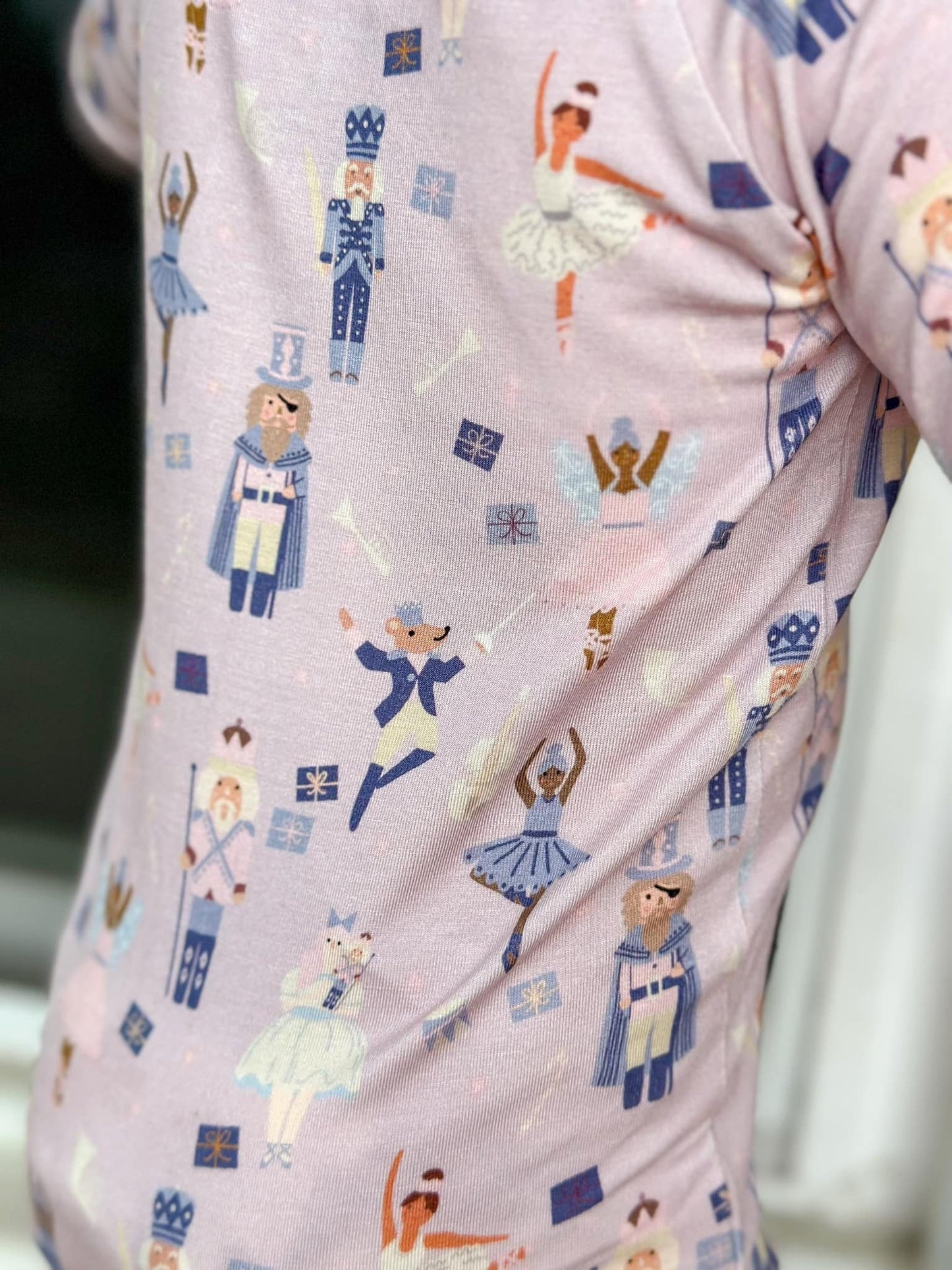 Nutcracker Print Bamboo Zippy Romper *Newborn left by Little Joy Co., product view 8
