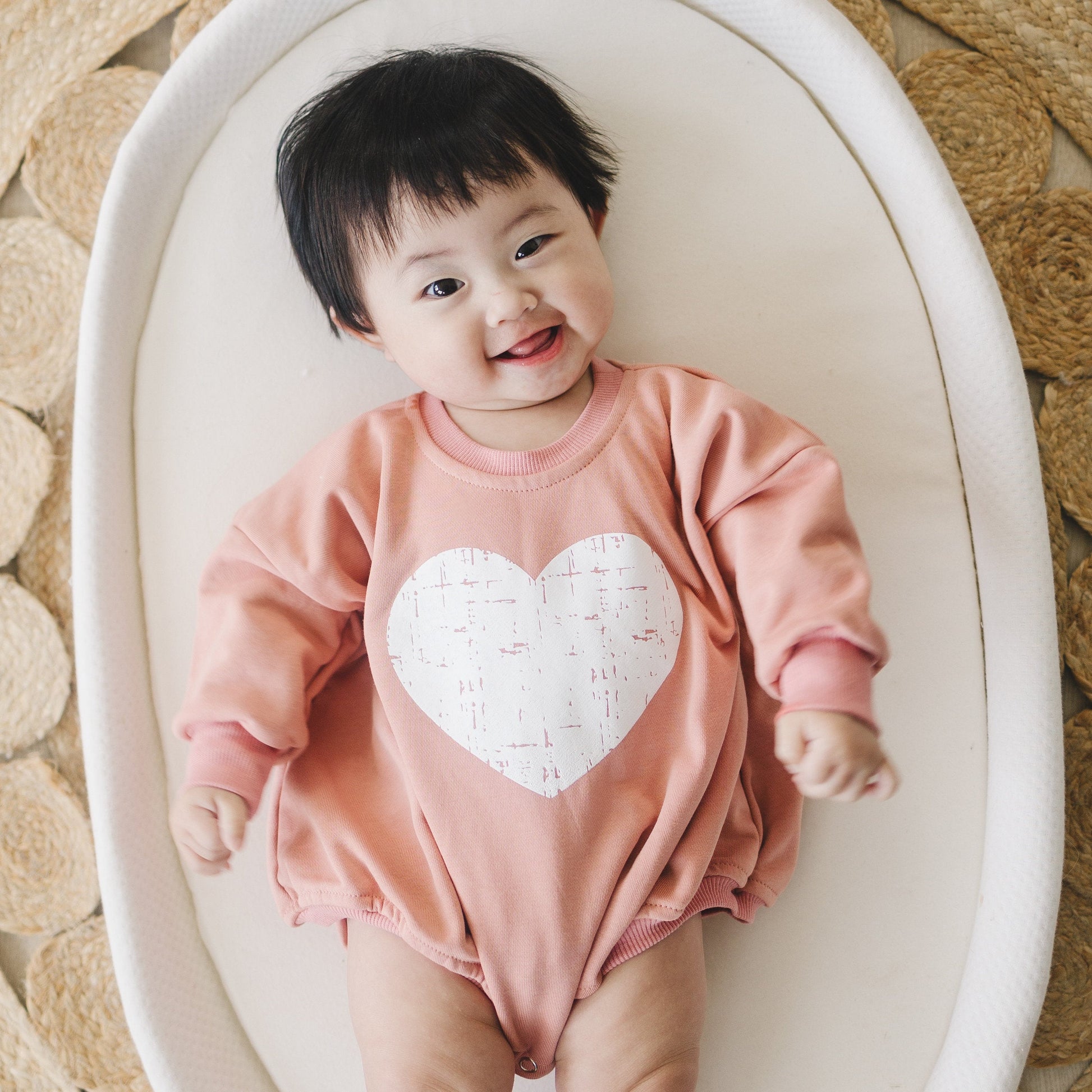 Distressed Heart Sweatshirt Romper - more colors by Little Joy Co.