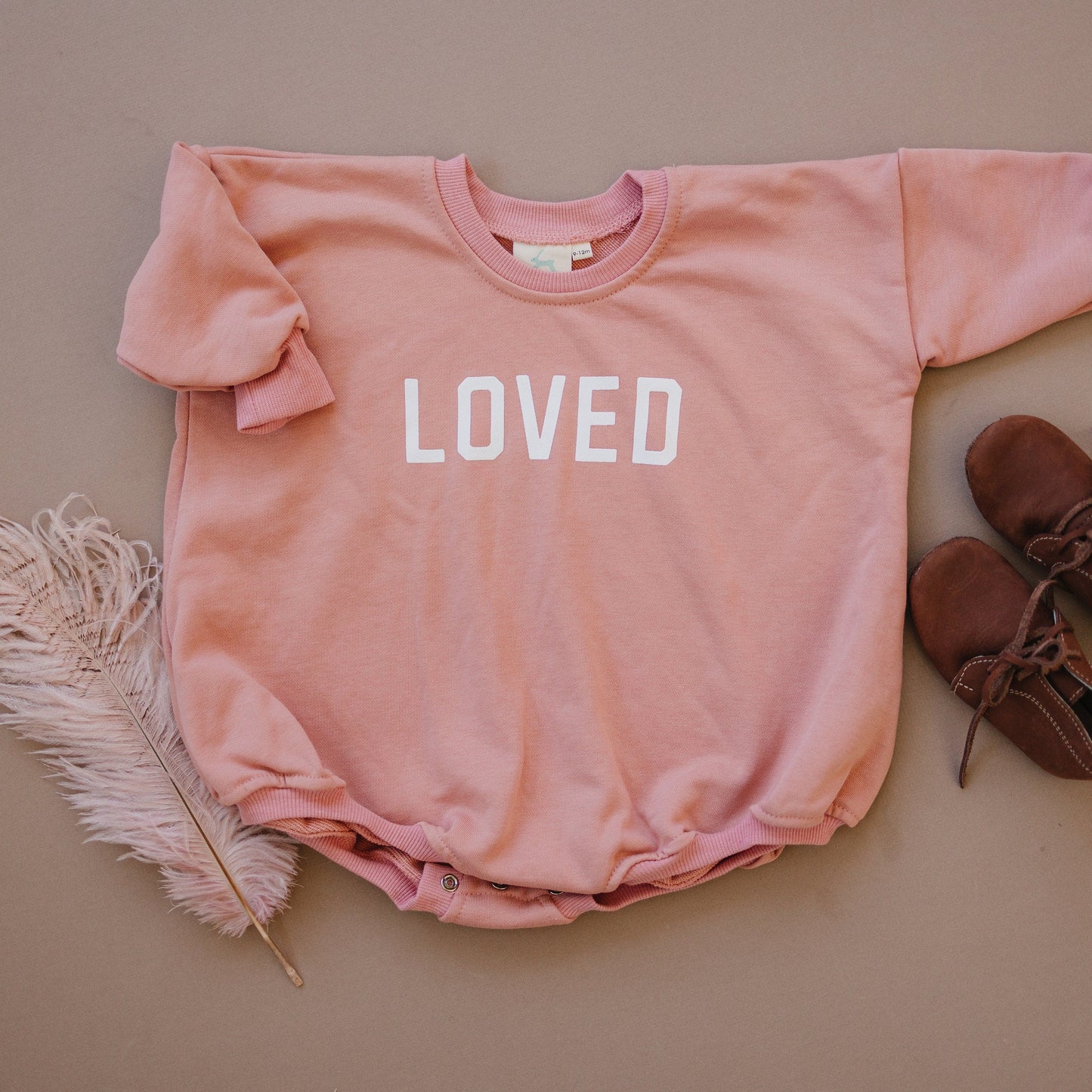 Loved Sweatshirt Romper - more colors by Little Joy Co., product view 13