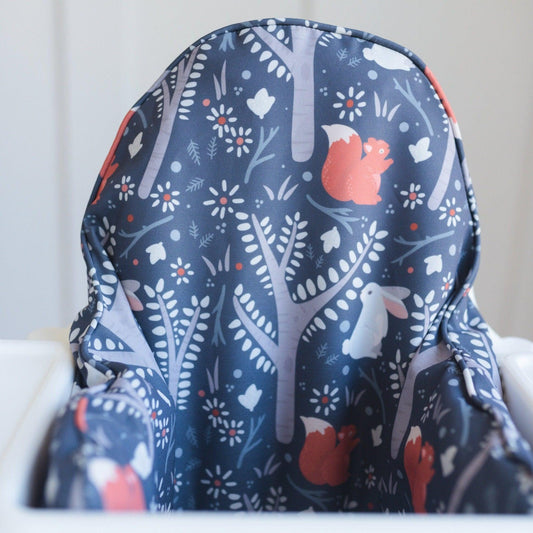 Navy Woodland IKEA Antilop Highchair Cushion Cover - Wipeable by Little Joy Co., product view 2