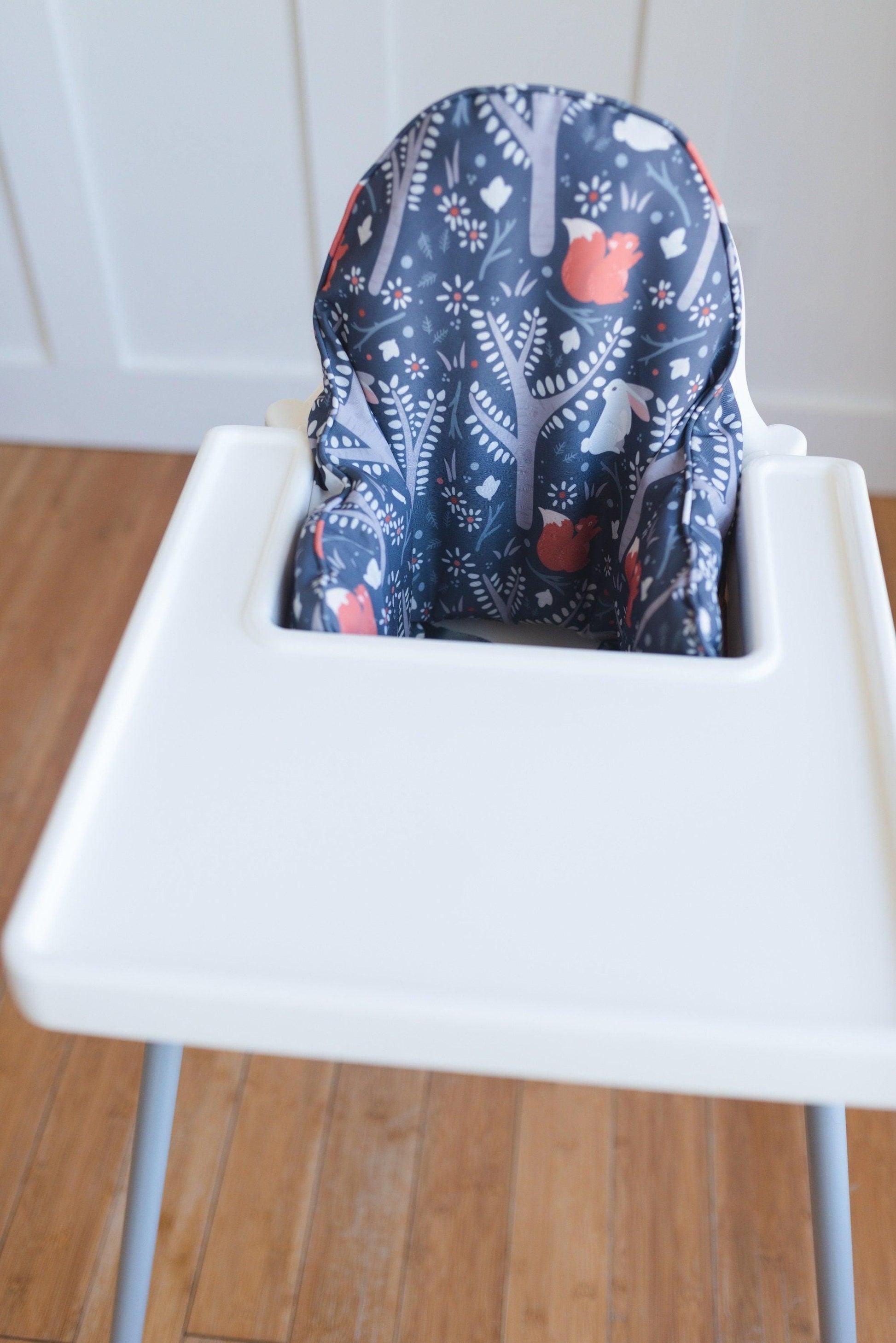Navy Woodland IKEA Antilop Highchair Cushion Cover - Wipeable by Little Joy Co., product view 3