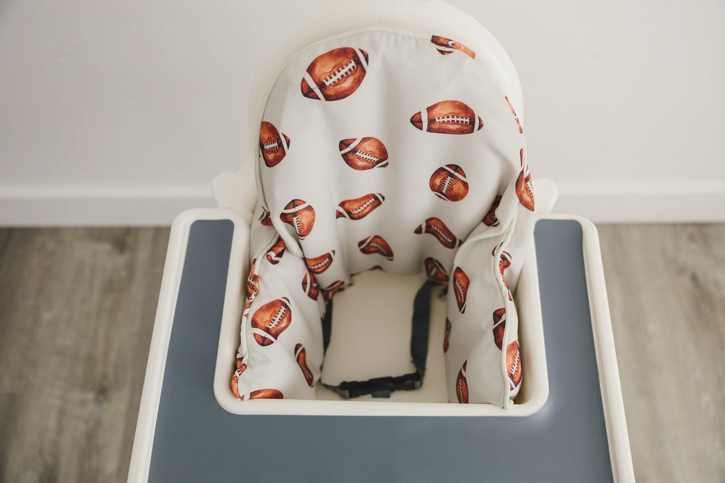 Football Print Highchair Cushion Cover for IKEA Antilop - Wipeable by Little Joy Co.
