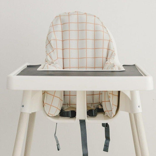 Camel Windowpane Cushion Cover for IKEA Antilop Highchair by Little Joy Co.