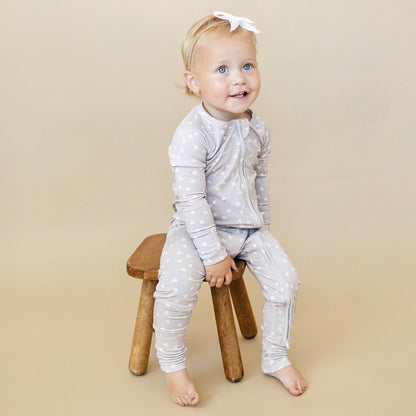 Oopsie Daisy Bamboo Zippy Romper - Bamboo Baby Pajamas - Purple Floral… by Little Joy Co.