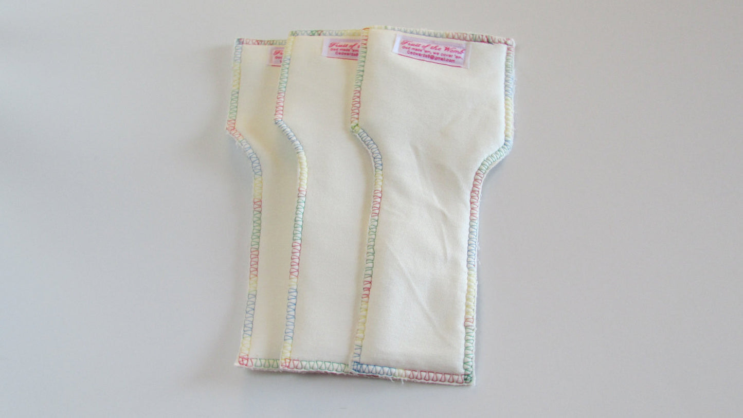 100% organic bamboo inserts set of three by Fruit of the Womb Diapers