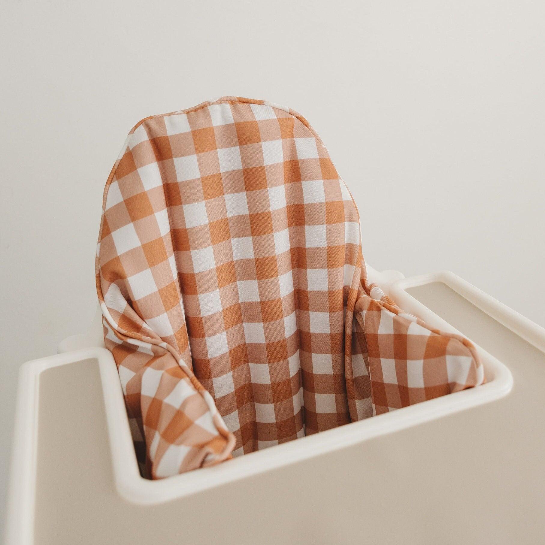Pumpkin Gingham IKEA Antilop Highchair Cushion Cover – Wipeable by Little Joy Co., product view 2