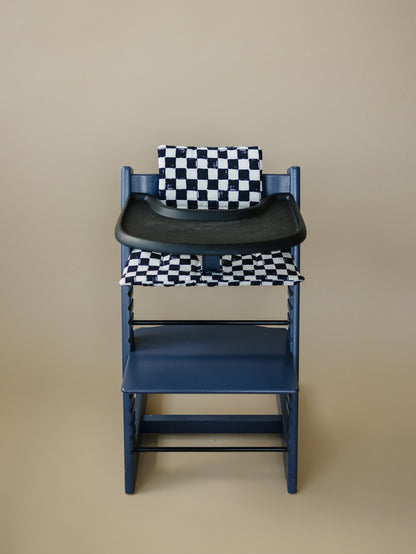 Black & White Checkered Highchair Cushion - Wipeable Stokke Tripp Trapp Cover by Little Joy Co., product view 6
