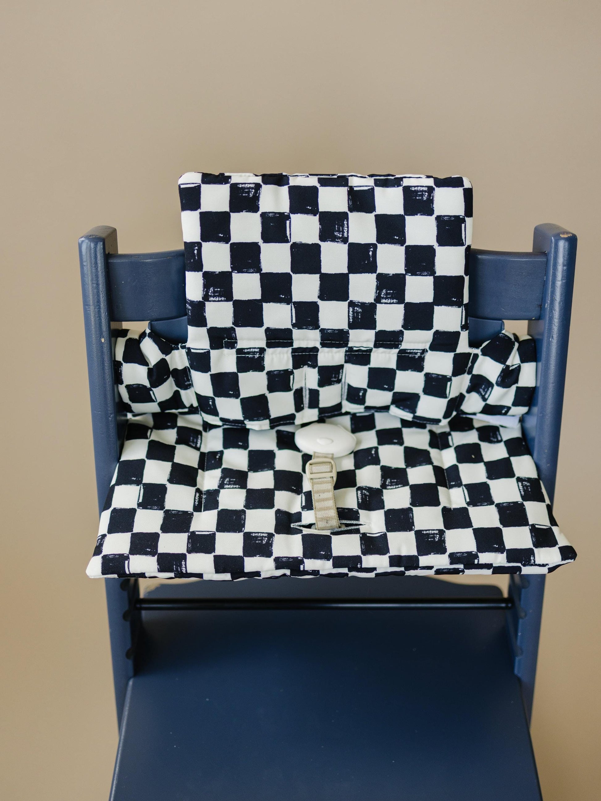 Black & White Checkered Highchair Cushion - Wipeable Stokke Tripp Trapp Cover by Little Joy Co.