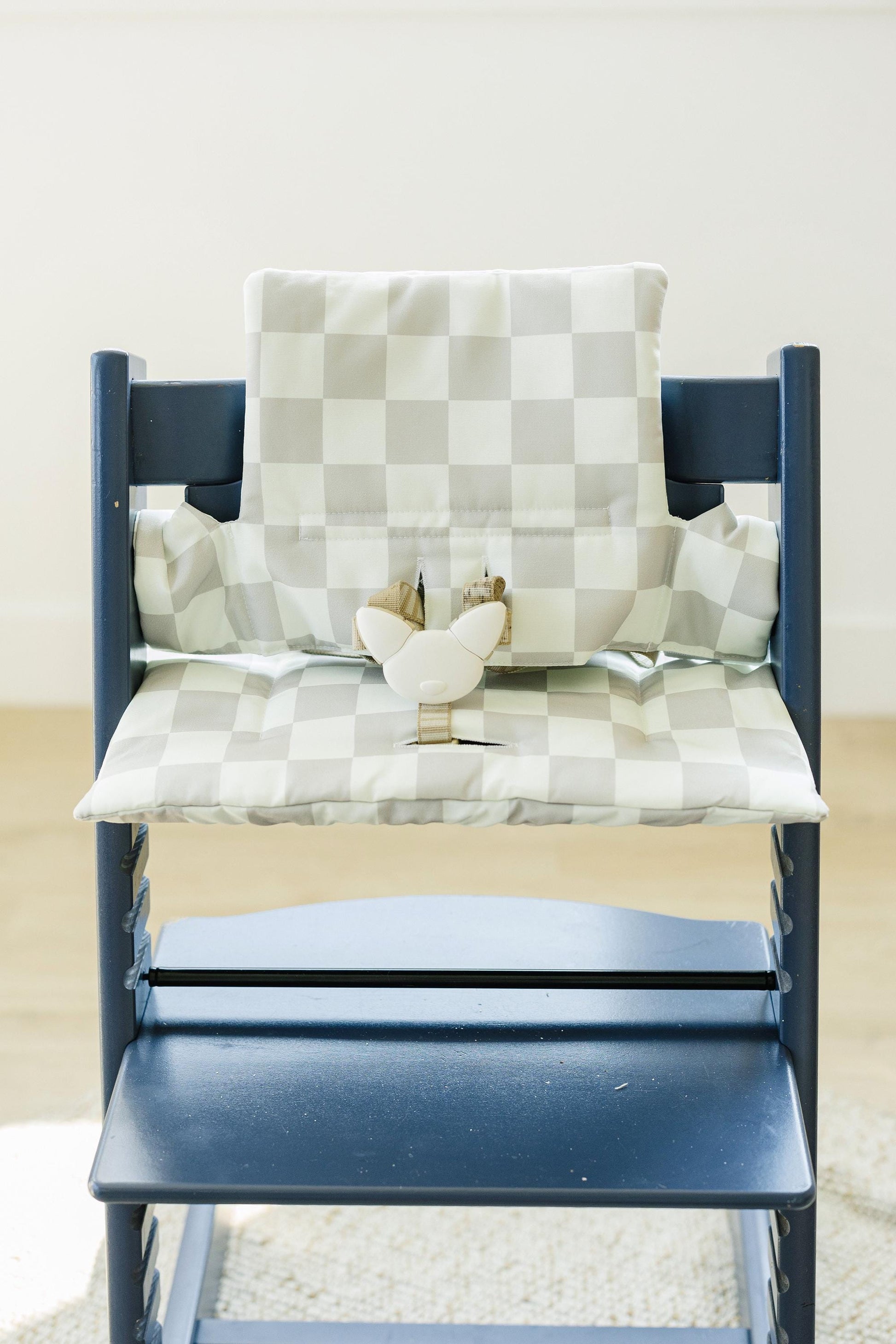Wipeable Highchair Cushion for Stokke Tripp Trapp: Neutral Checkered Cover by Little Joy Co., product view 7