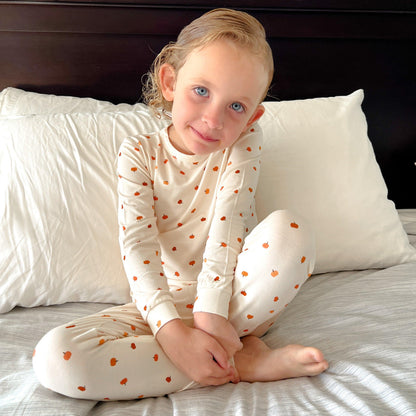 Little Pumpkin 2pc Bamboo Pajamas - Toddler and Kids Fall PJs by Little Joy Co., product view 2