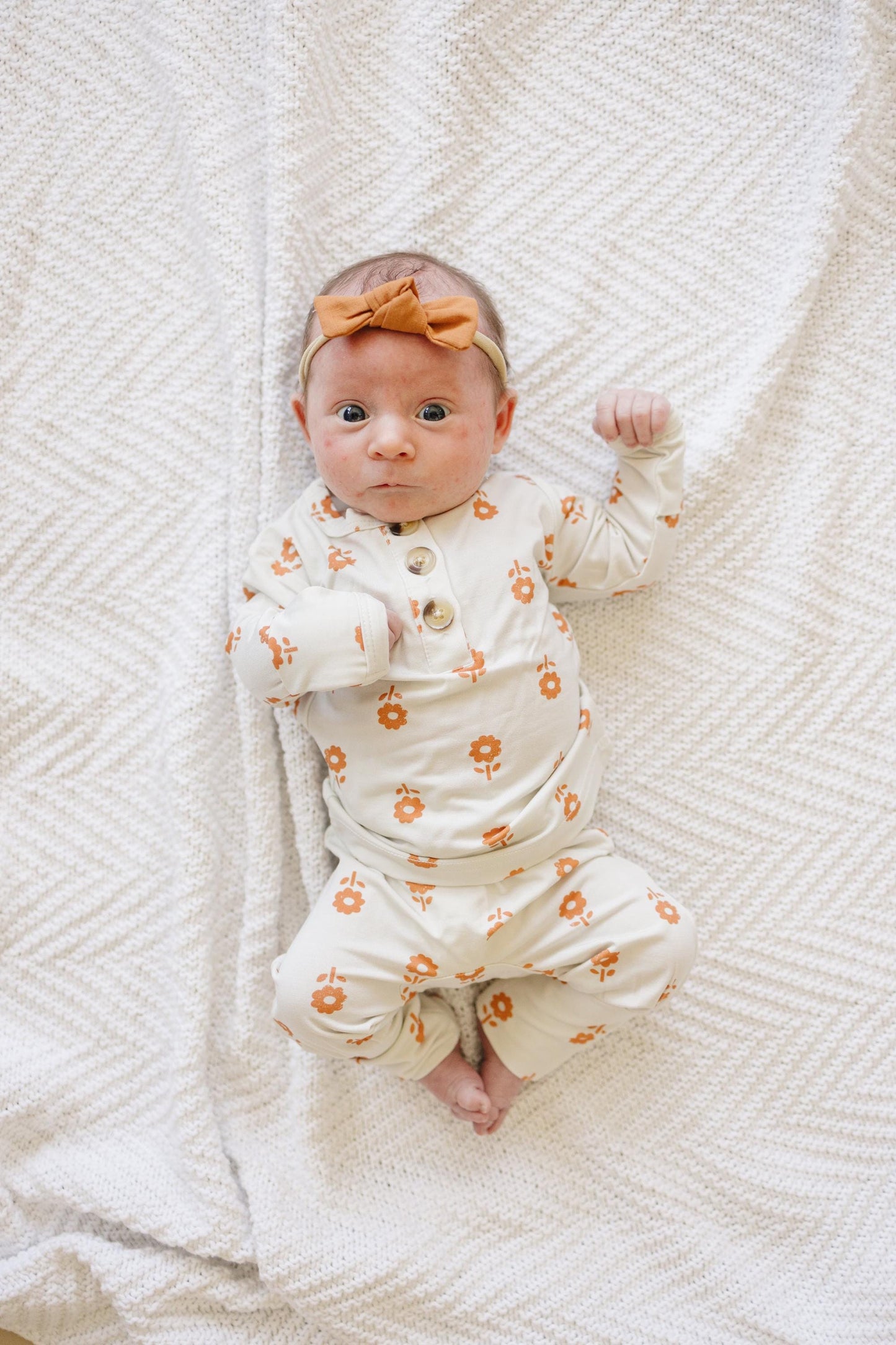 Pumpkin Posie Bamboo Pajamas: Fall Baby & Toddler PJs by Little Joy Co., product view 2