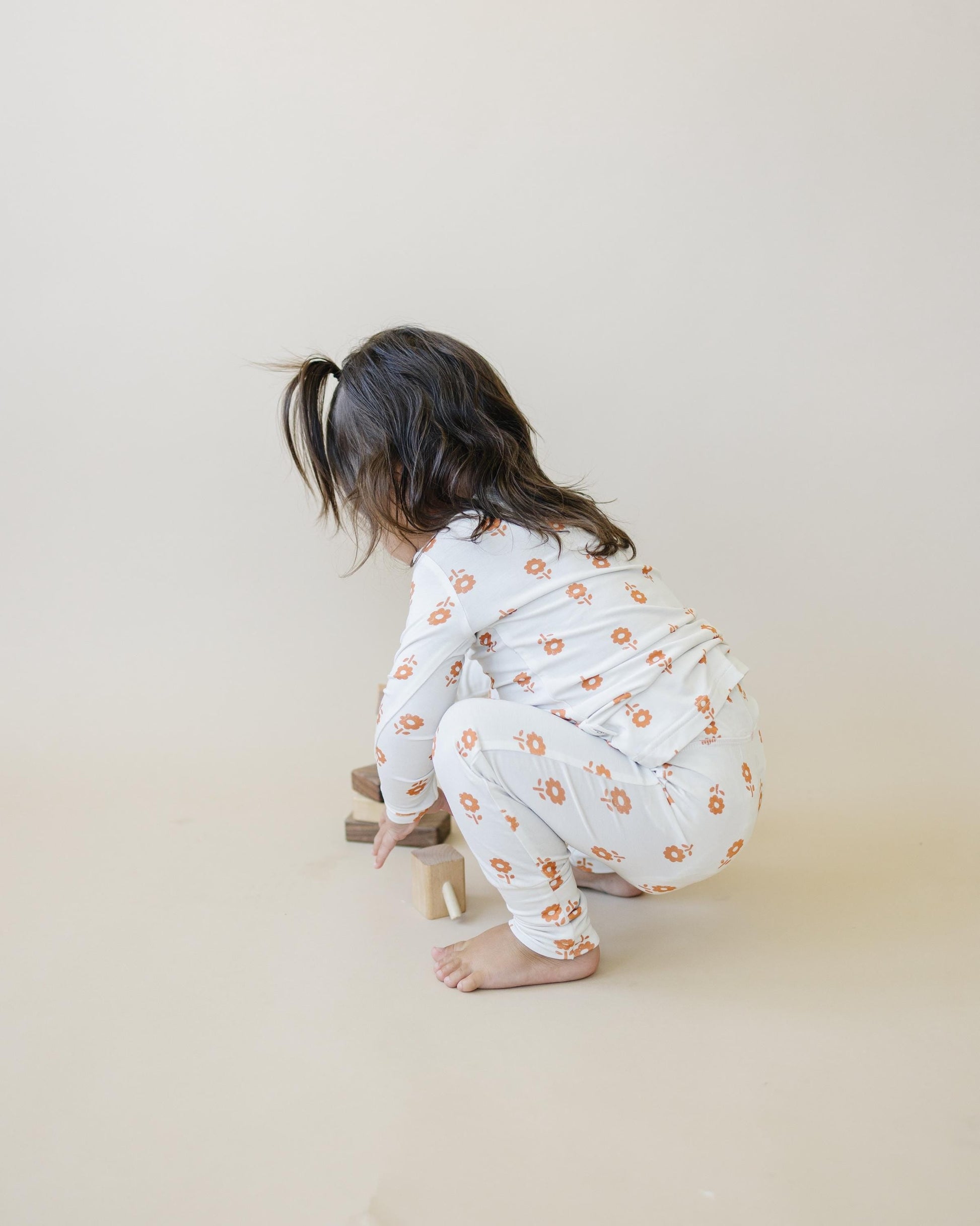 Pumpkin Posie Bamboo Pajamas: Fall Baby & Toddler PJs by Little Joy Co., product view 9