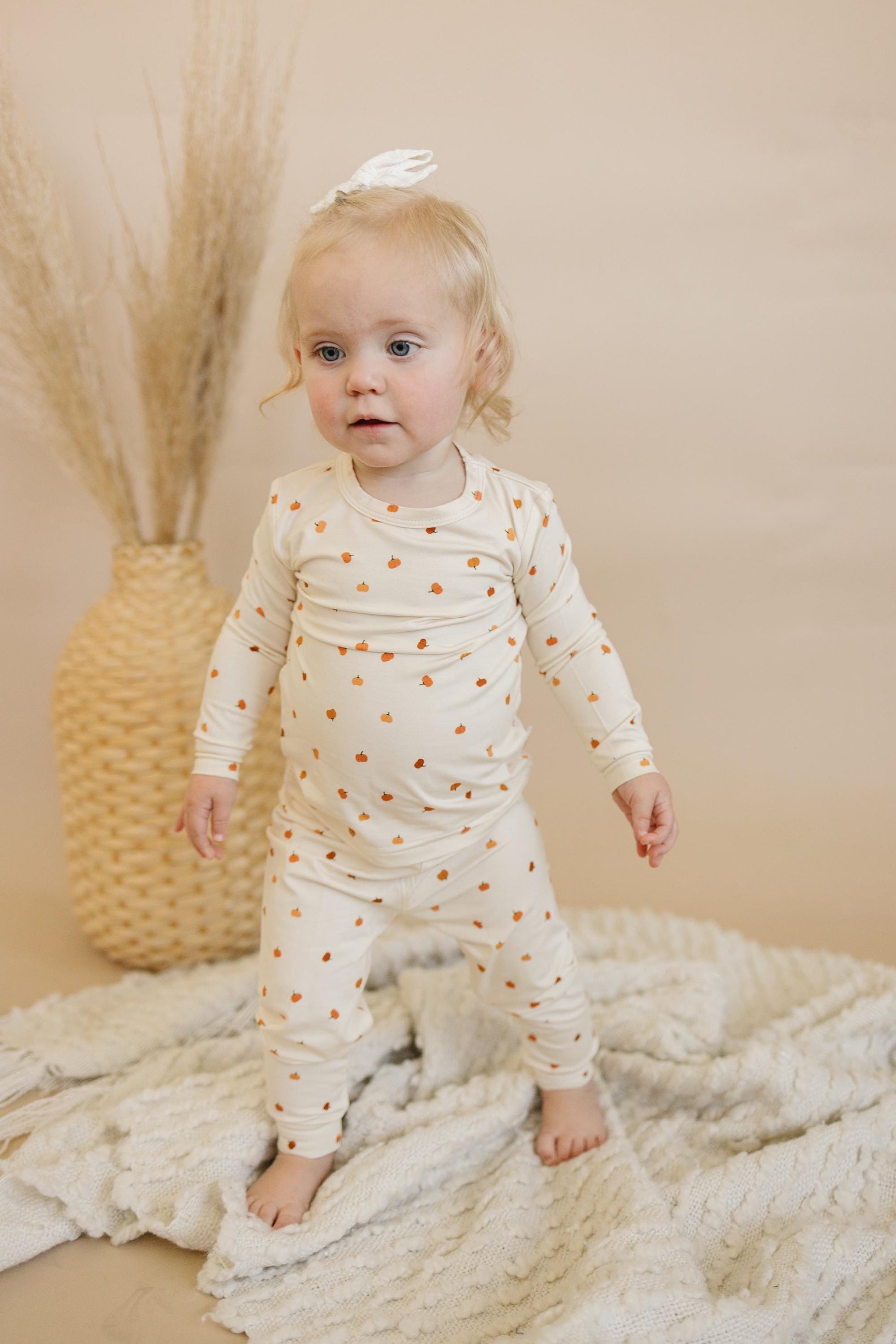 Little Pumpkin 2pc Bamboo Pajamas - Toddler and Kids Fall PJs by Little Joy Co., product view 4