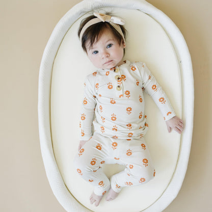 Pumpkin Posie Bamboo Pajamas: Fall Baby & Toddler PJs by Little Joy Co., product view 3