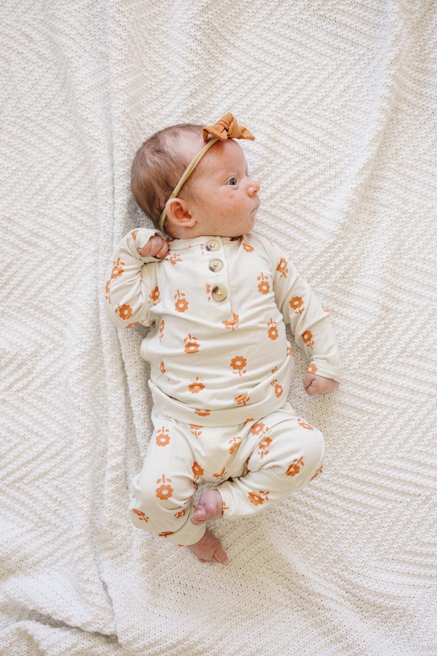 Pumpkin Posie Bamboo Pajamas: Fall Baby & Toddler PJs by Little Joy Co., product view 6