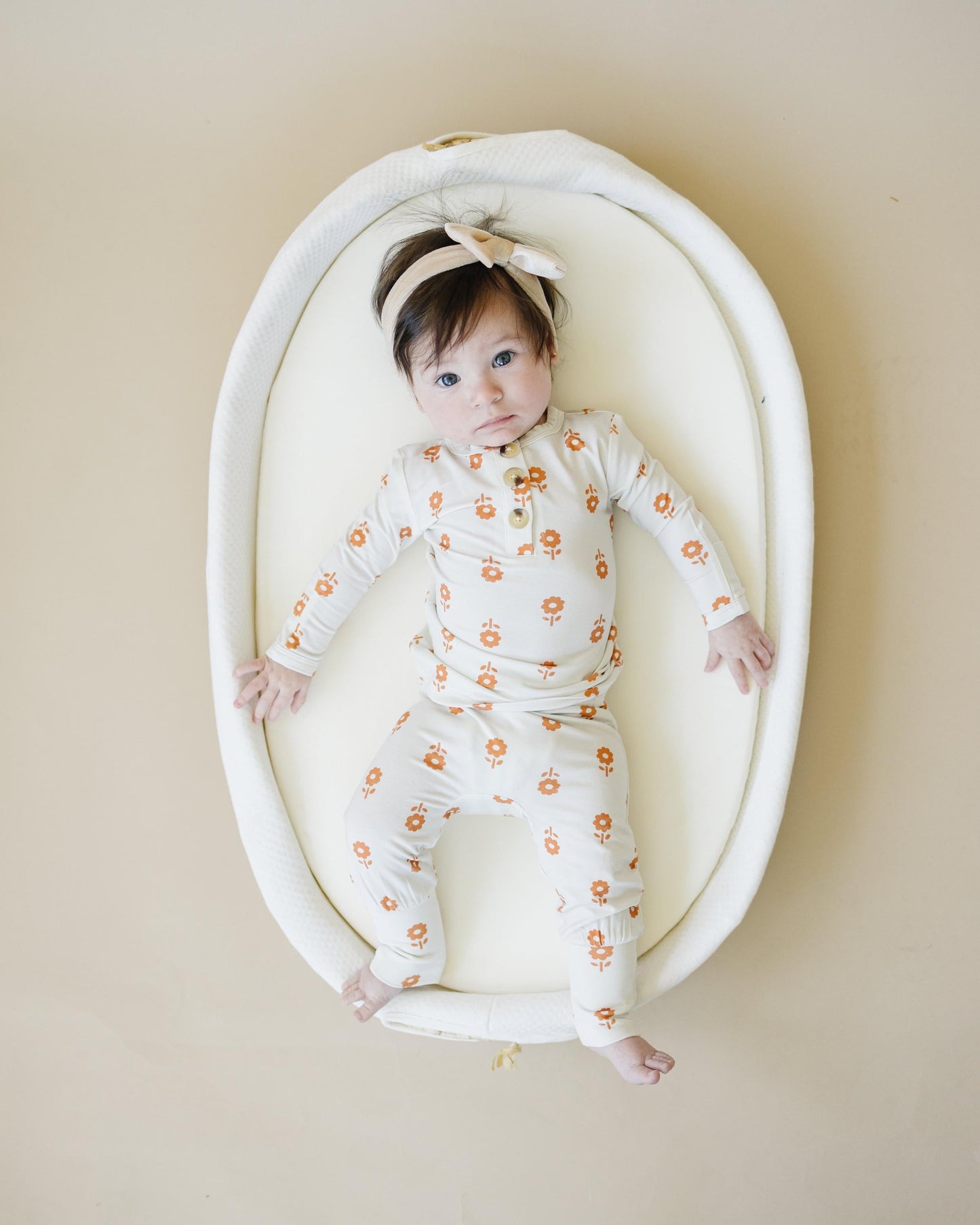 Pumpkin Posie Bamboo Pajamas: Fall Baby & Toddler PJs by Little Joy Co., product view 7