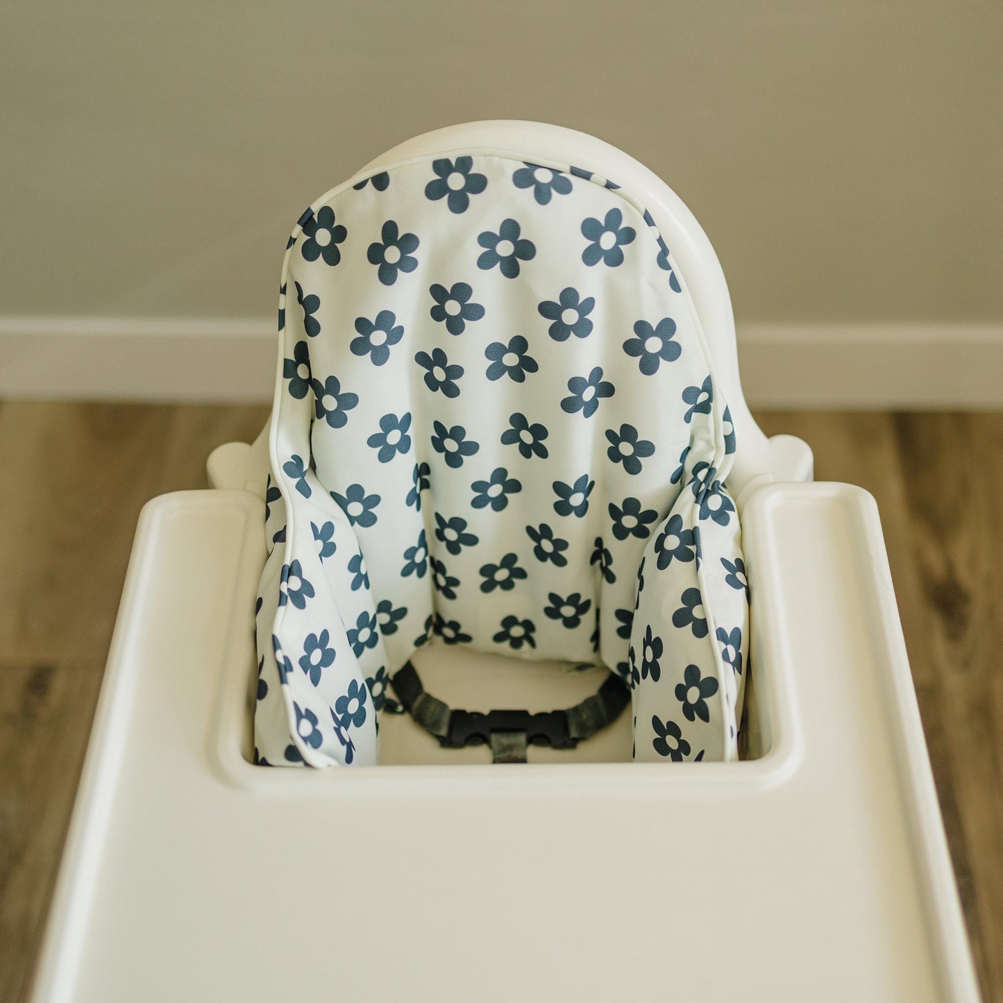 Retro Black & White Daisy IKEA Antilop Cushion Cover by Little Joy Co., product view 3