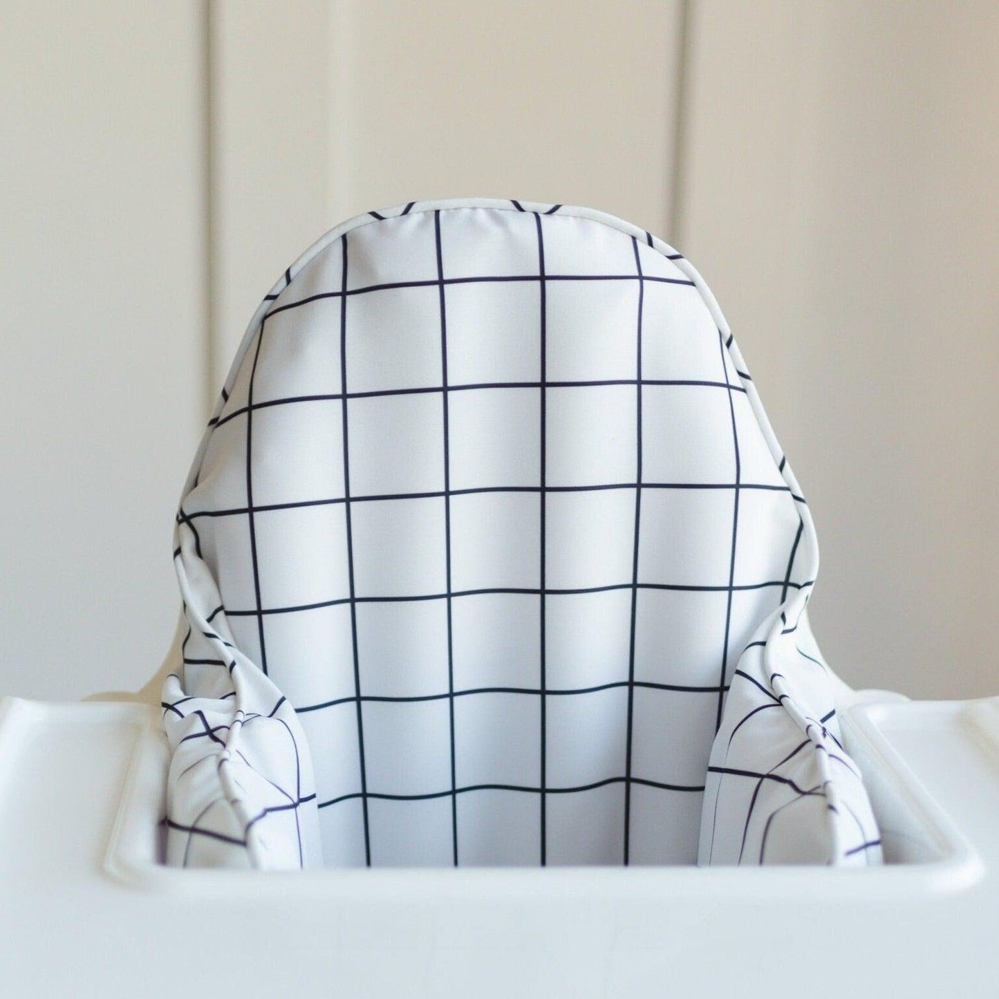White & Black Windowpane IKEA Antilop Cushion Cover by Little Joy Co., product view 2