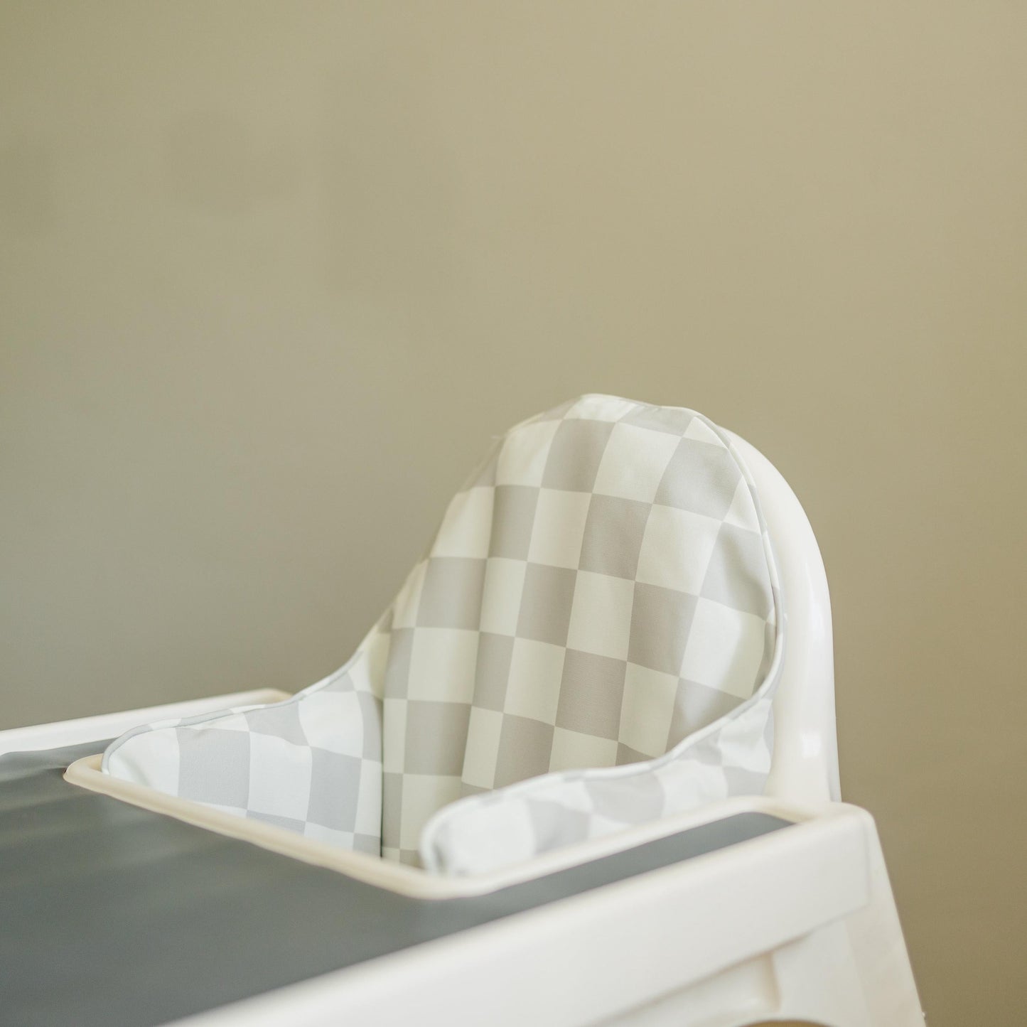 Greige Checker IKEA Antilop Cushion Cover by Little Joy Co., product view 3