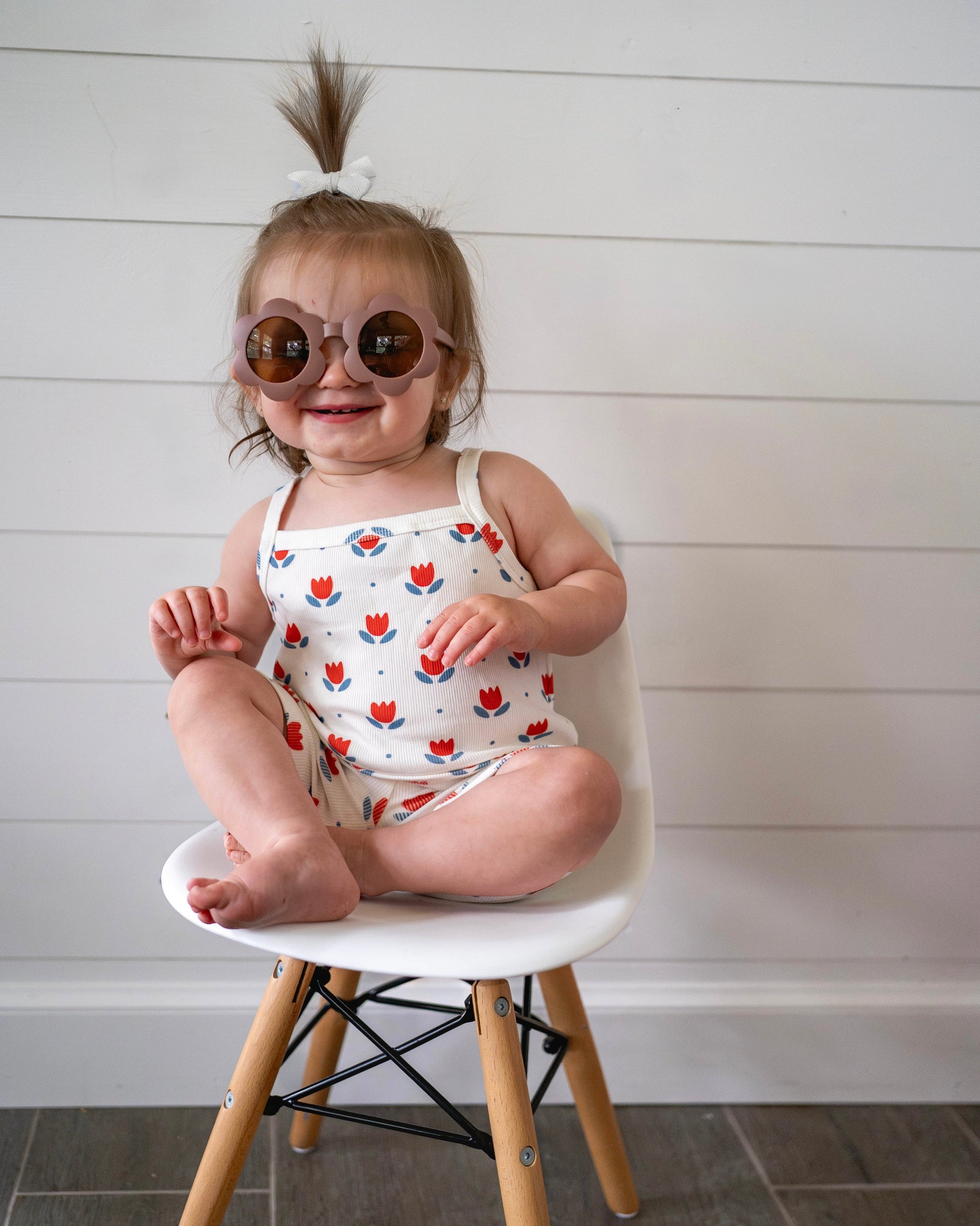 Red White & Blue Tulip Ribbed Bamboo 2pc Tank Set *Sizes 4T-6 left by Little Joy Co., product view 5