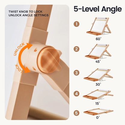 Tiny Land 3-in-1 Magnetic Tabletop Easel for Kids, Ages 3+