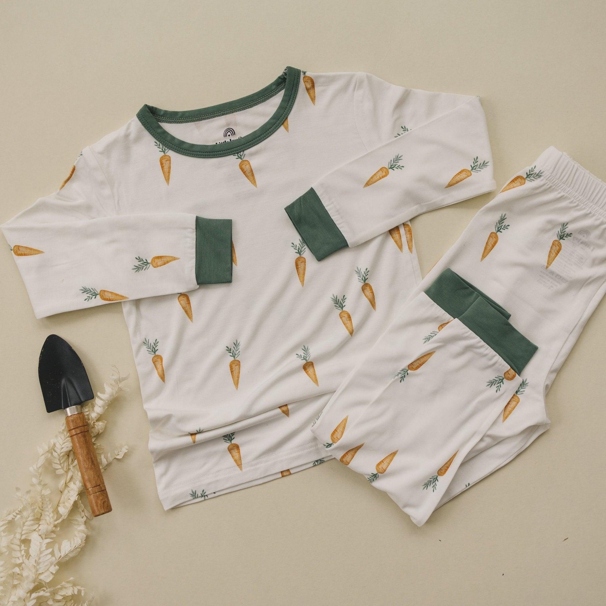 Keep Calm and Carrot On 2pc Bamboo Pajamas by Little Joy Co., product view 2