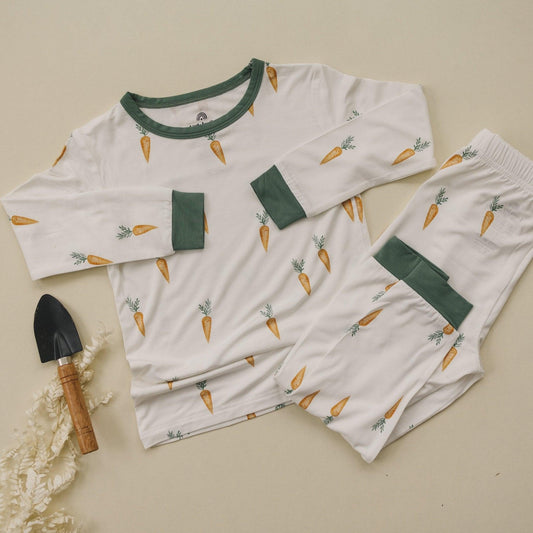 Keep Calm and Carrot On 2pc Bamboo Pajamas by Little Joy Co., product view 2