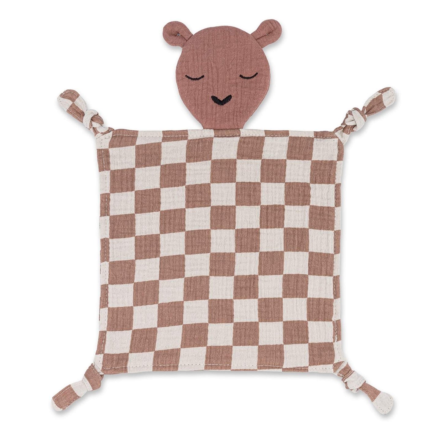 100% Muslin Lovey - Rosewood Checker by Parker Baby Co.