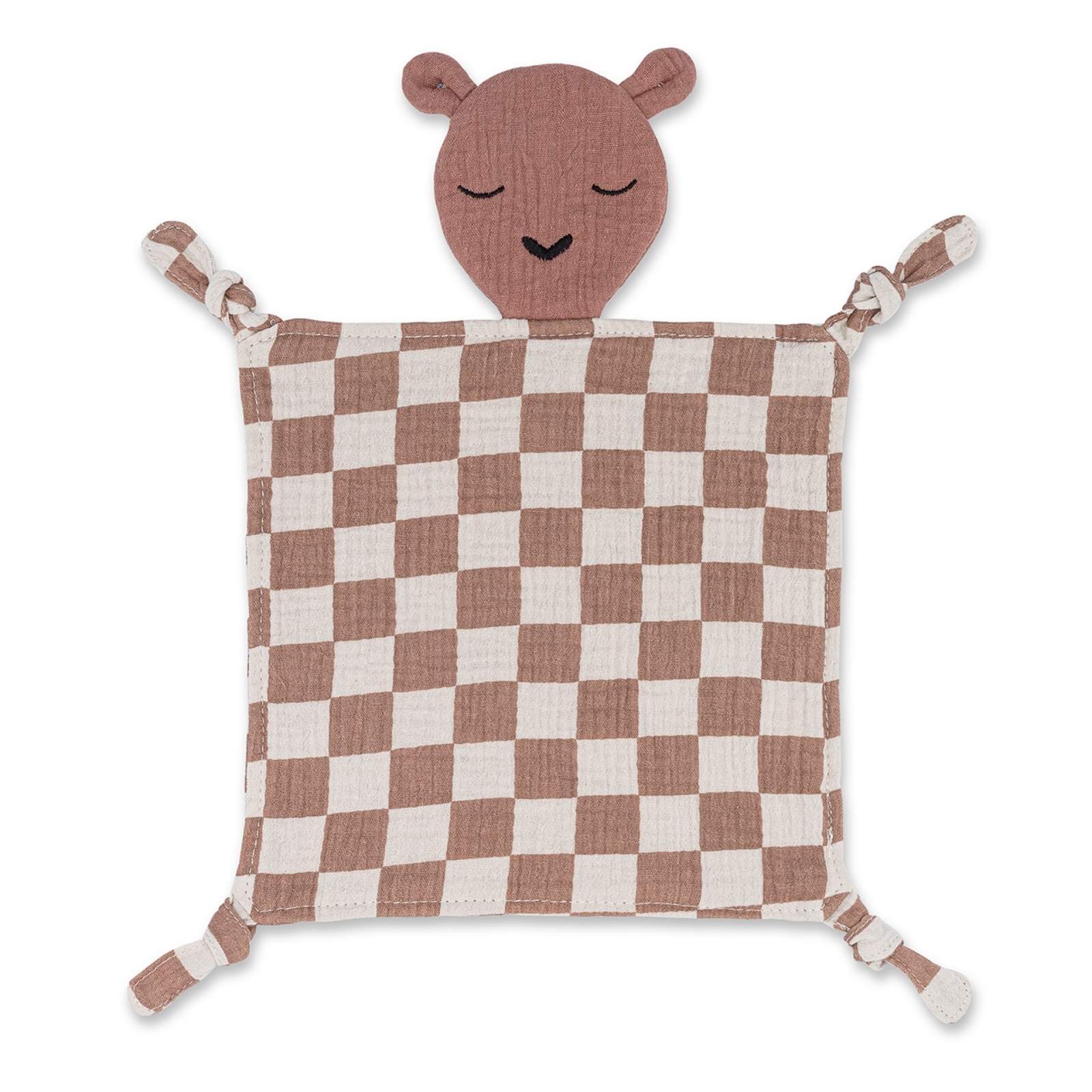 100% Muslin Lovey - Rosewood Checker by Parker Baby Co.