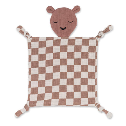 100% Muslin Lovey - Rosewood Checker by Parker Baby Co.