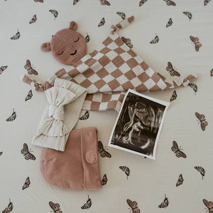 100% Muslin Lovey - Rosewood Checker by Parker Baby Co., product view 8