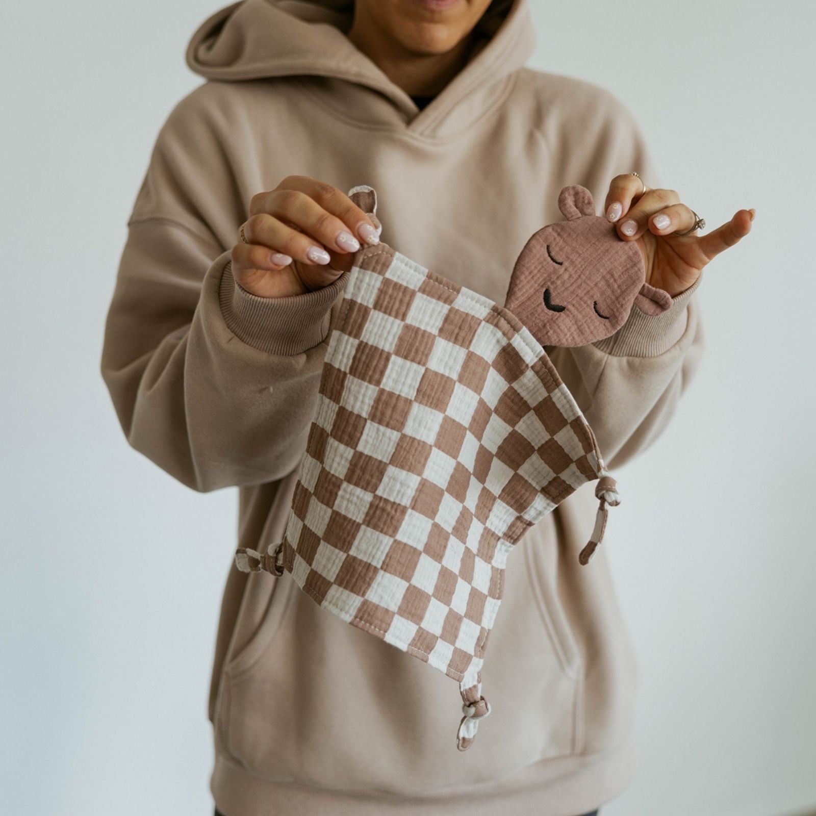 100% Muslin Lovey - Rosewood Checker by Parker Baby Co., product view 5