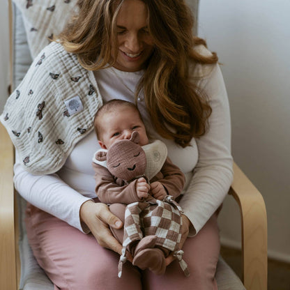 100% Muslin Lovey - Rosewood Checker by Parker Baby Co., product view 7