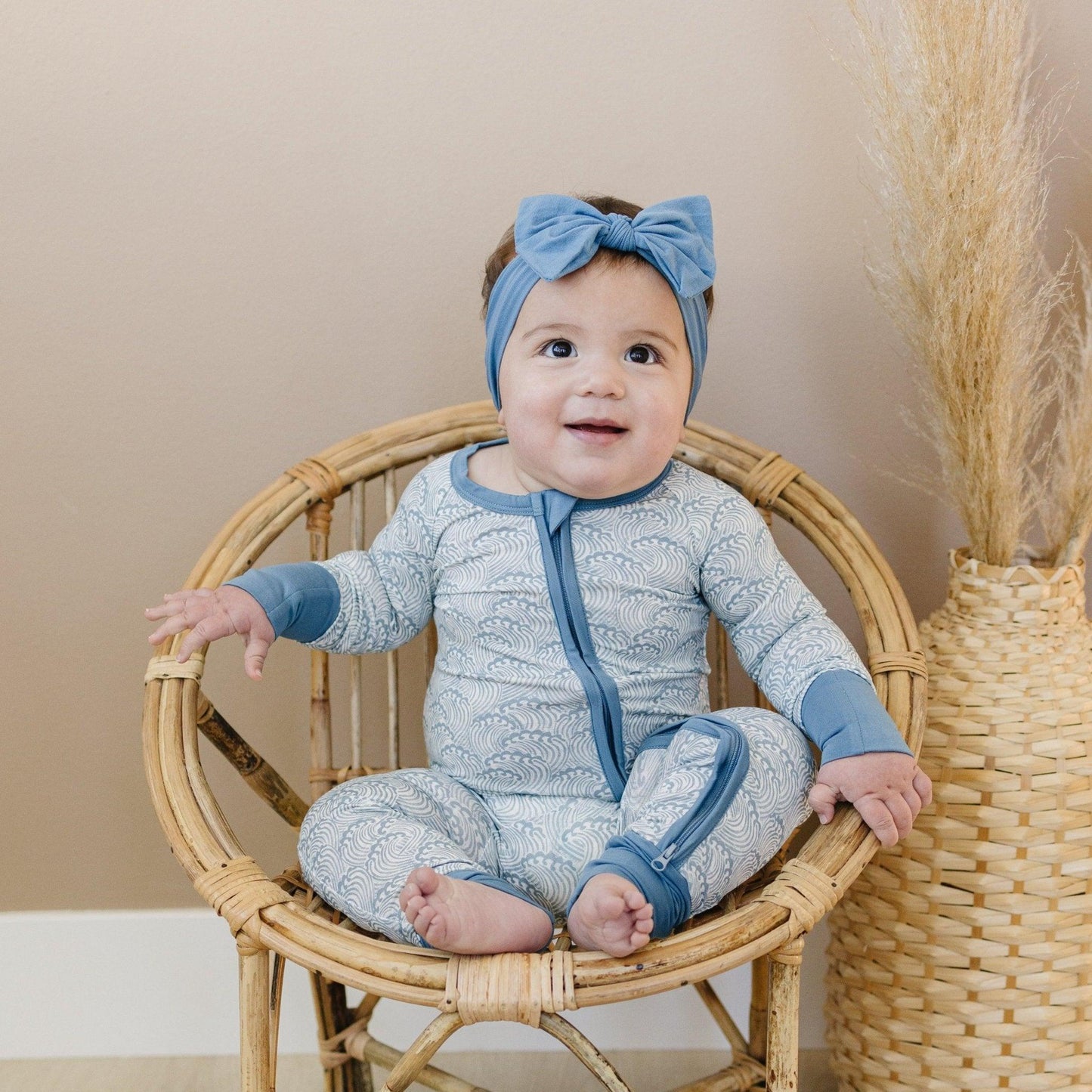 Making Waves Bamboo Zippy Romper by Little Joy Co., product view 6