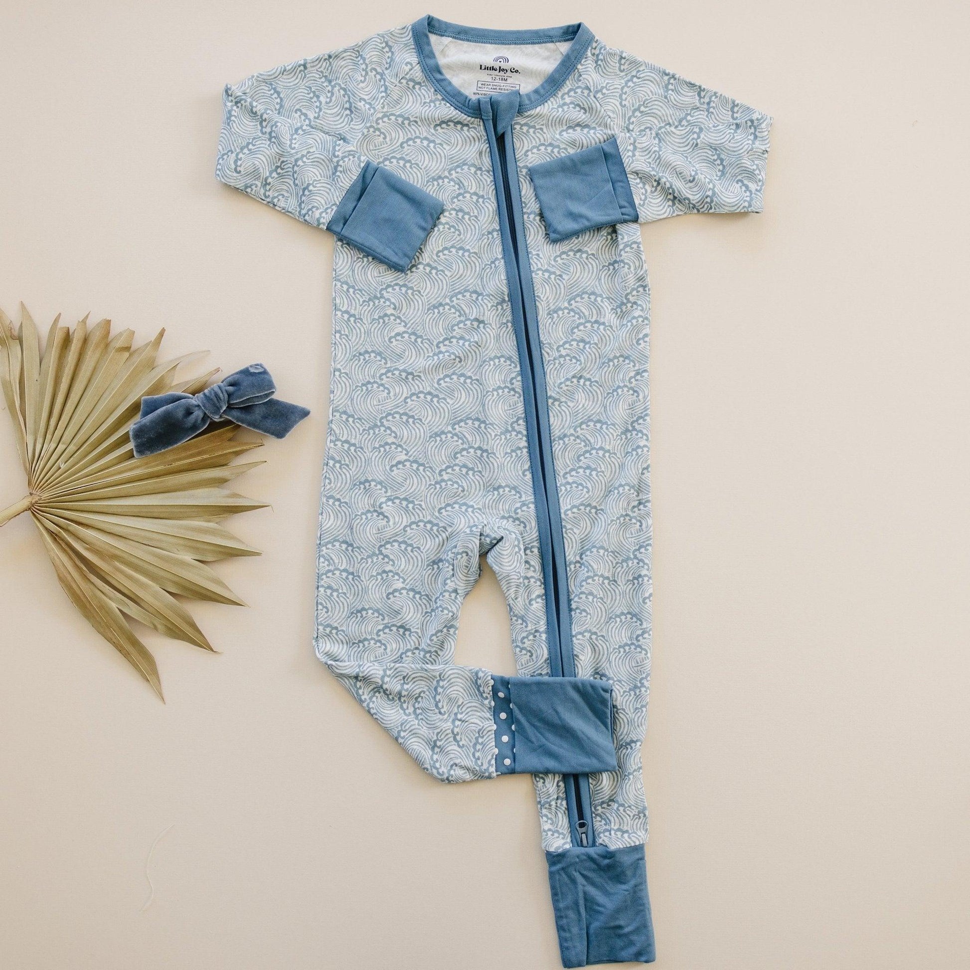 Making Waves Bamboo Zippy Romper by Little Joy Co., product view 2