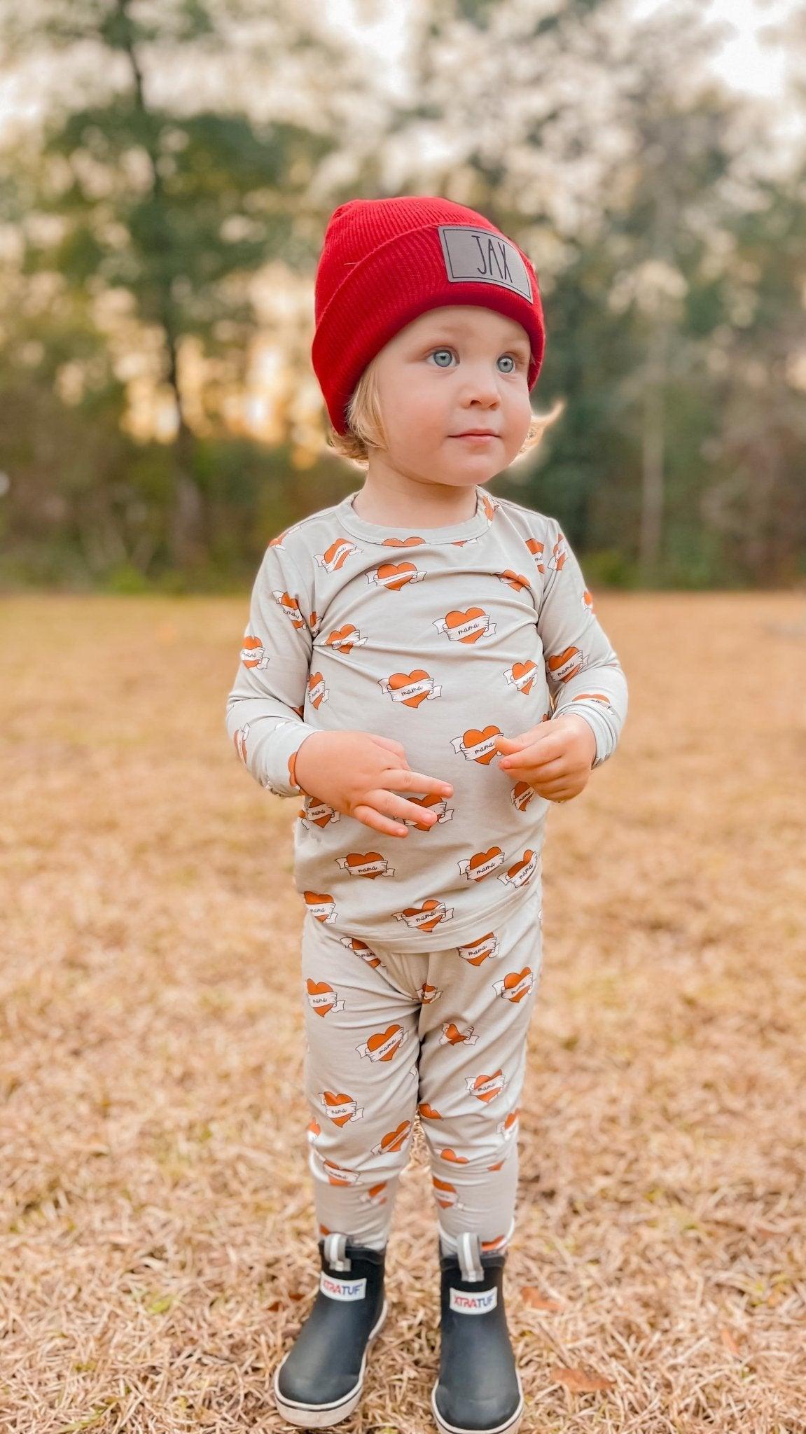 Mama Tattoo Hearts 2pc Bamboo Pajamas by Little Joy Co., product view 11